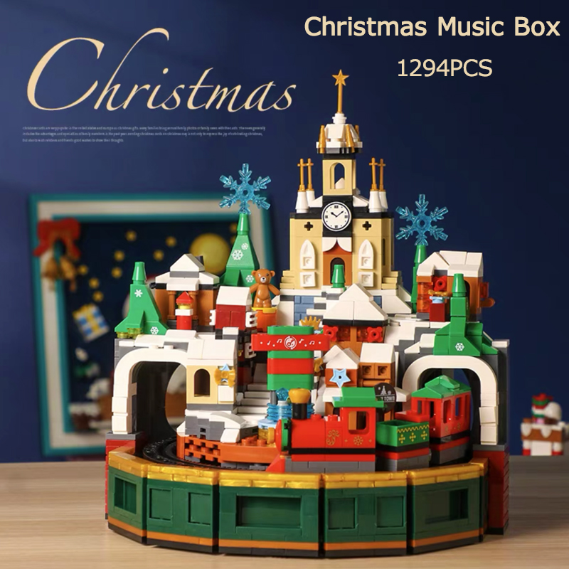 Kids Xmas Toys Ideas - Klocki Świąteczne: Pozytywka Święty Mikołaj, Zamek