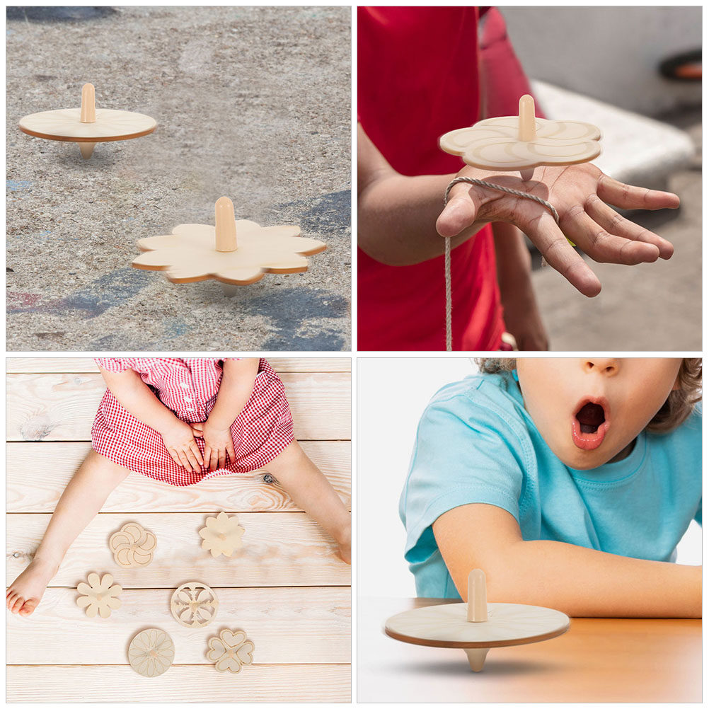 Spin Top Gyro Toy - 24 sztuki drewnianych żyroskopów do samodzielnego