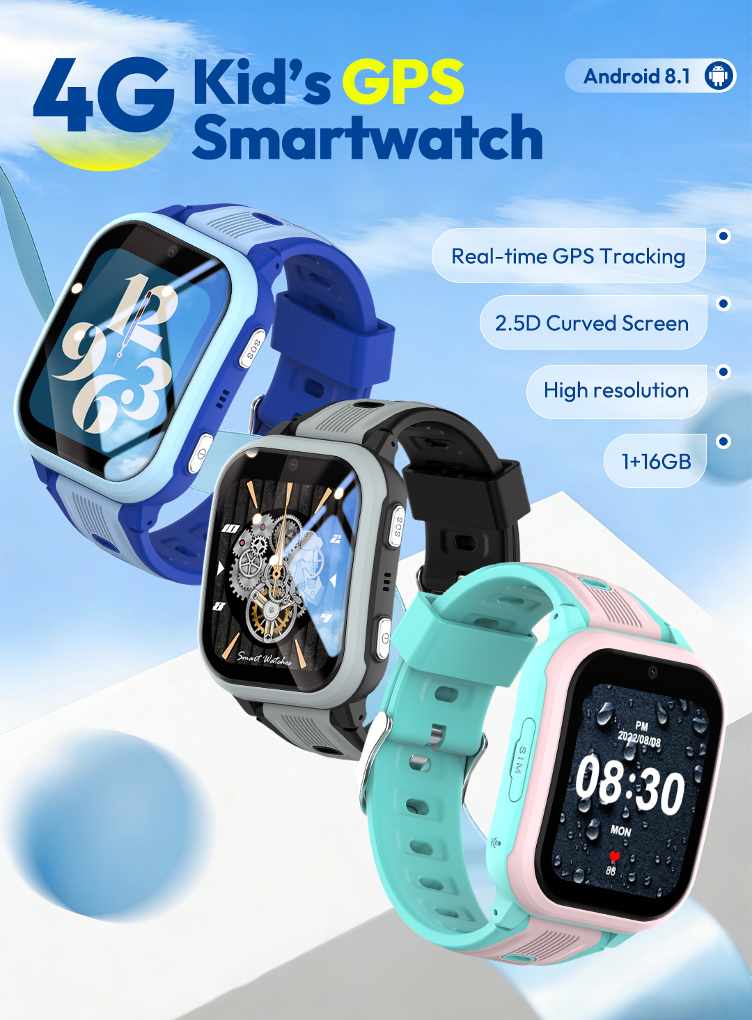 Kids Smartwatch Gps - Wonlex 4G Smartwatch dla dzieci KT41