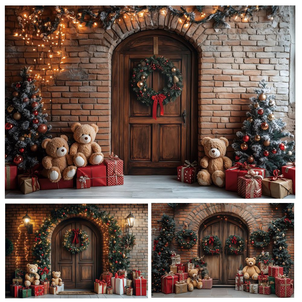 Toys Background For Kids - Tło fotograficzne świąteczne rustykalny łuk drewniane