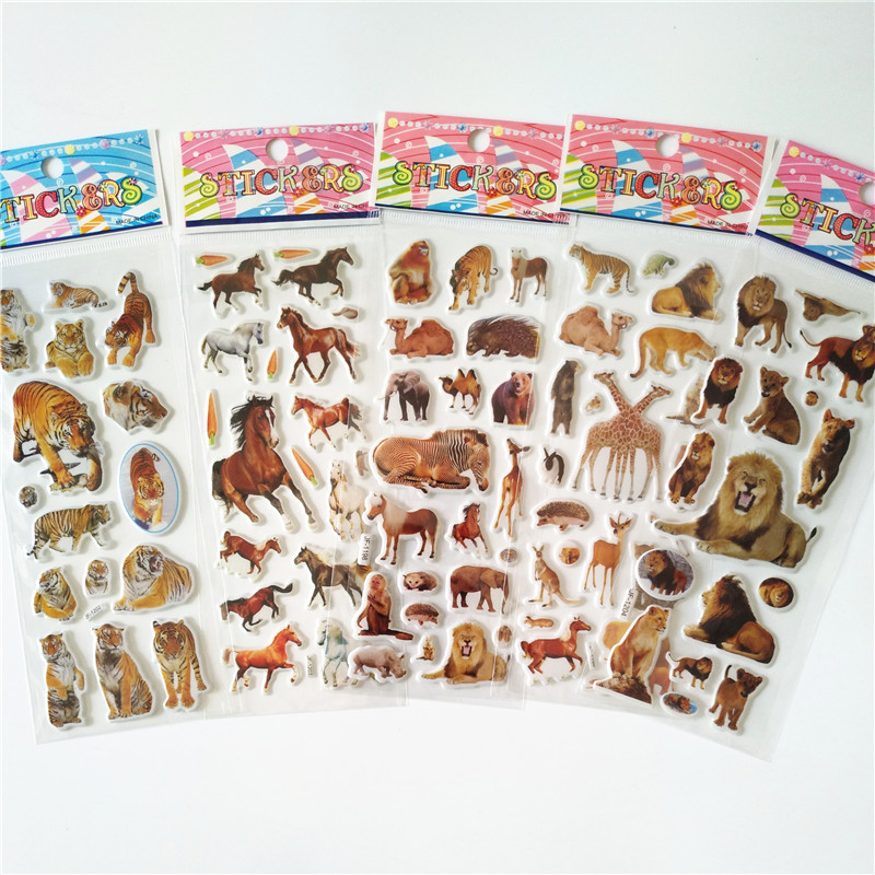 Kids Toys Elephant - 6 sztuk dzikich zwierząt styl naklejki