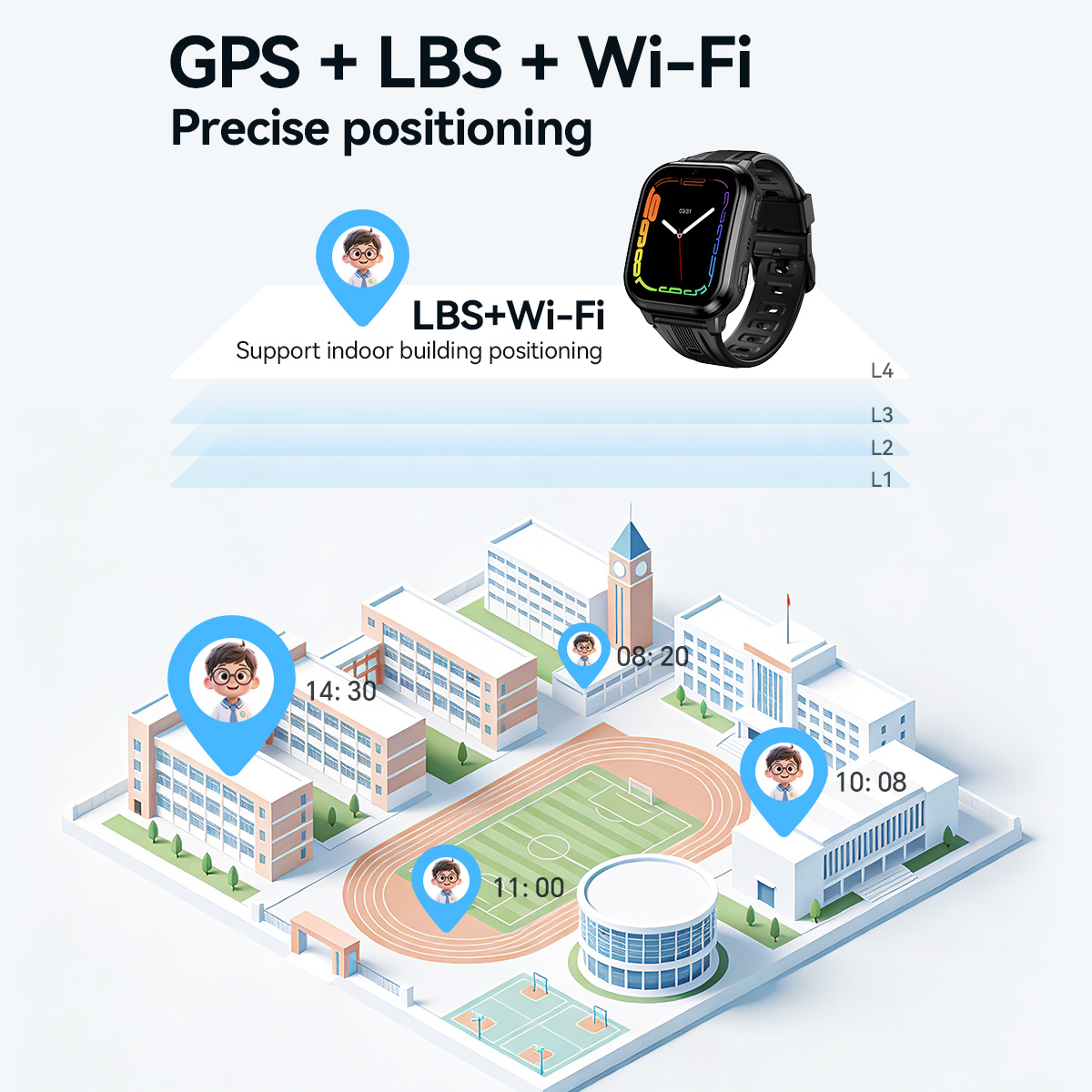 HOCO Y108 1.69-calowy zakrzywi – Kids Smartwatch Gps recenzja i cena